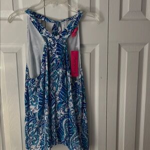 Lilly Pulitzer Blue and White Floral Top